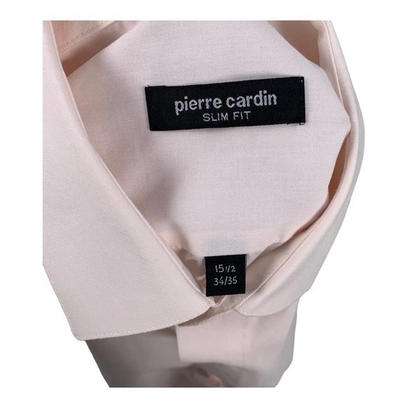 Pierre Cardin‎ Mens Light Solid Pink Button front shirt Sz 15-1/2" 34/35 - Picture 4 of 5